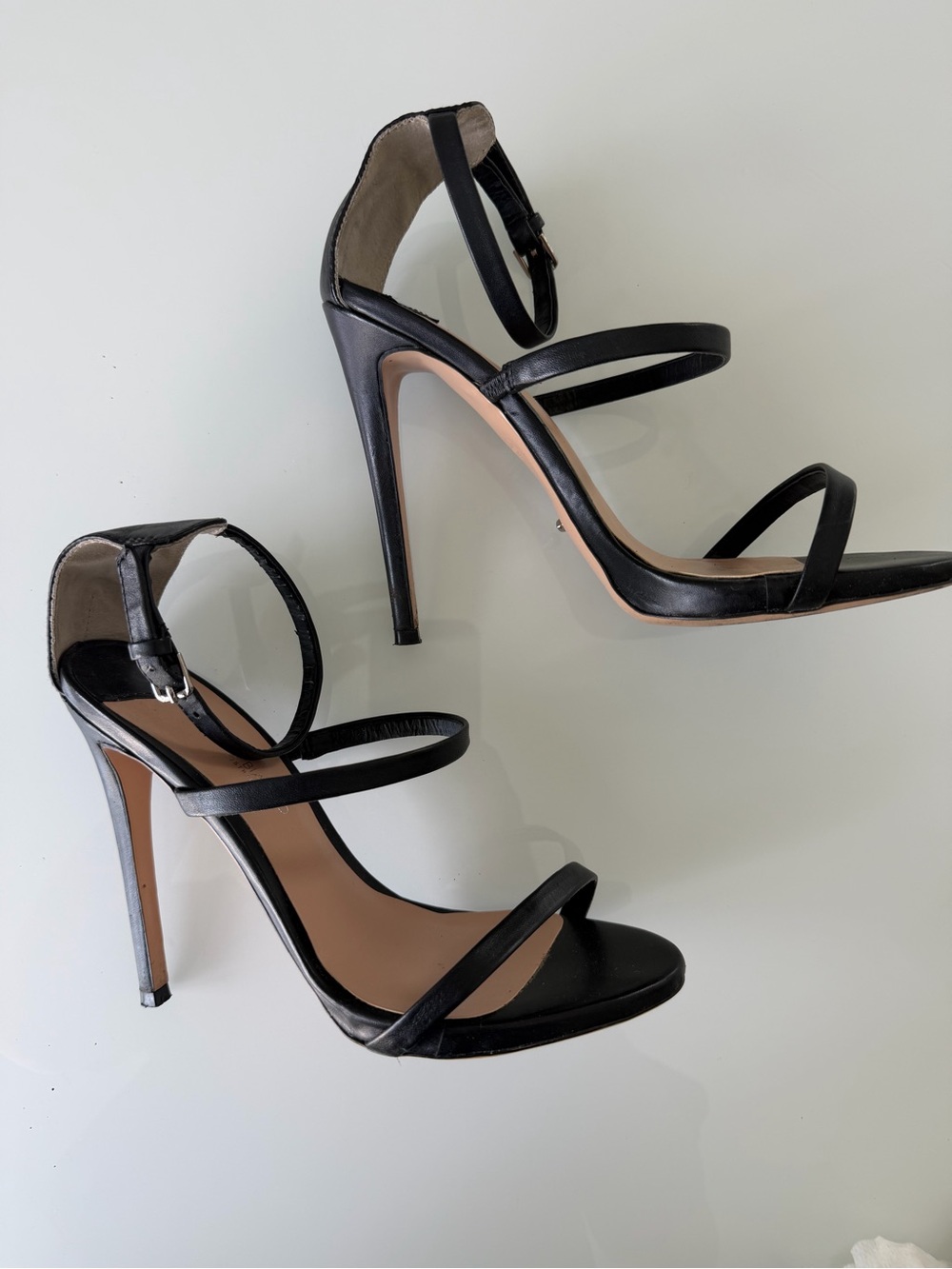 Tony Bianco Black Multi-Strap Stiletto Sandals 7 1/2